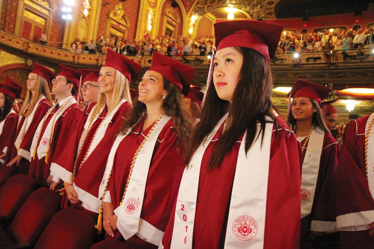 Ziwei (Eva) Zheng and her fellow Honors Graduates enjoy the moment as the ceremony begins.