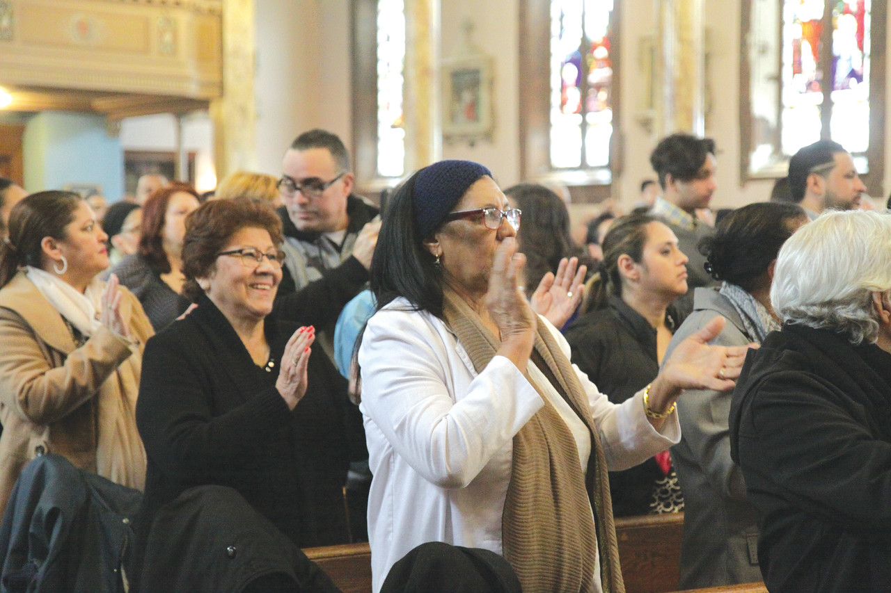Parishioners at St. Charles Borromeo Church, Providence, welcomed Bishop Thomas J. Tobin, for a pastoral visit on Sunday. The church has been serving Latino parishioners since the 1980s, when it began offering a Spanish Mass to serve the growing Spanish-speaking community in the Providence area.