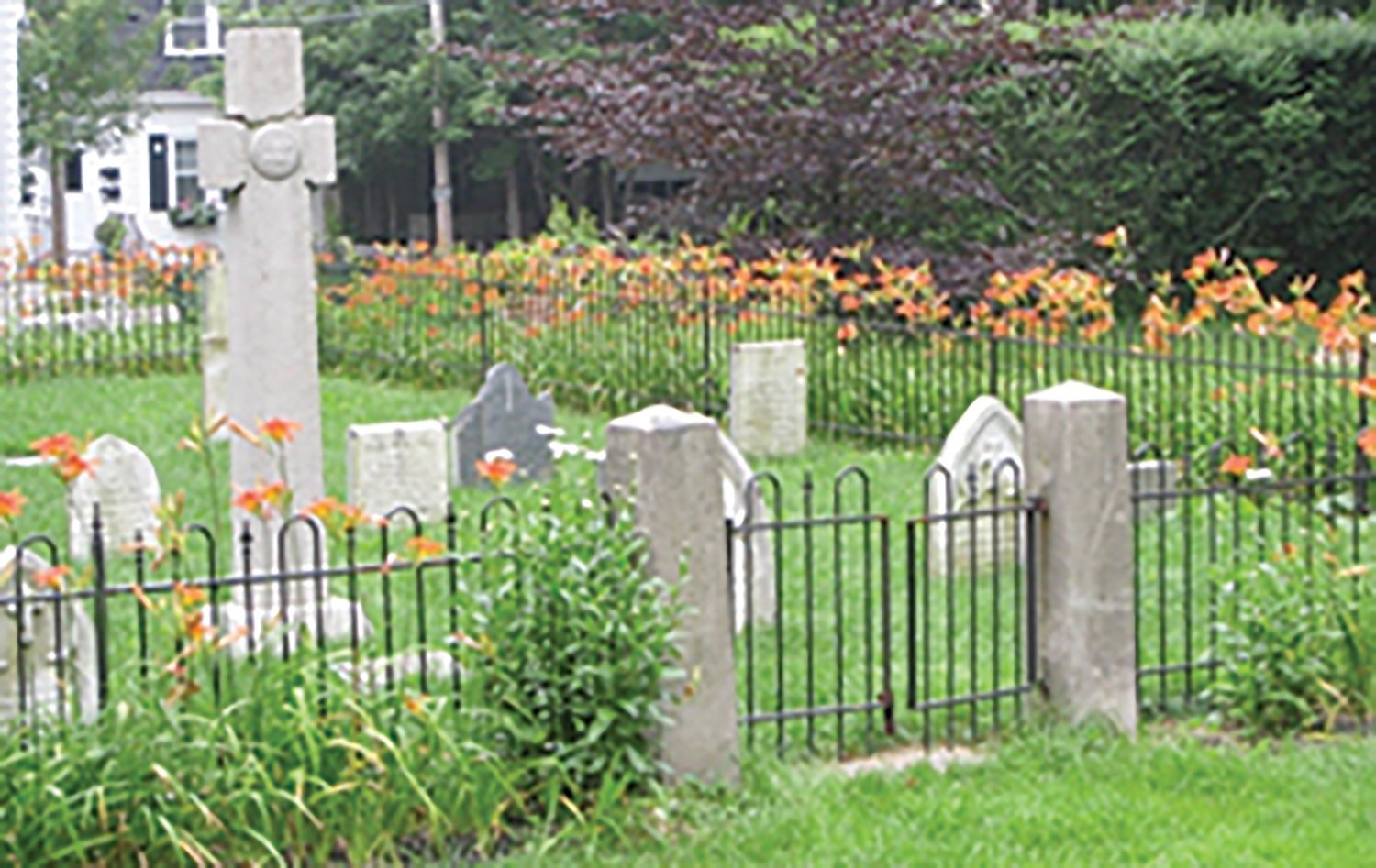 This park and cemetery on Barney Street in Newport holds a unique historical and spiritual significance for the Catholic faith community in Rhode Island.