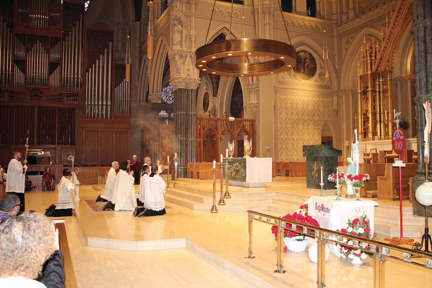Bishop Thomas J. Tobin celebrates Mass at the Cathedral of SS. Peter and Paul, Providence, recognizing the 100th anniversary of the Legion of Mary.