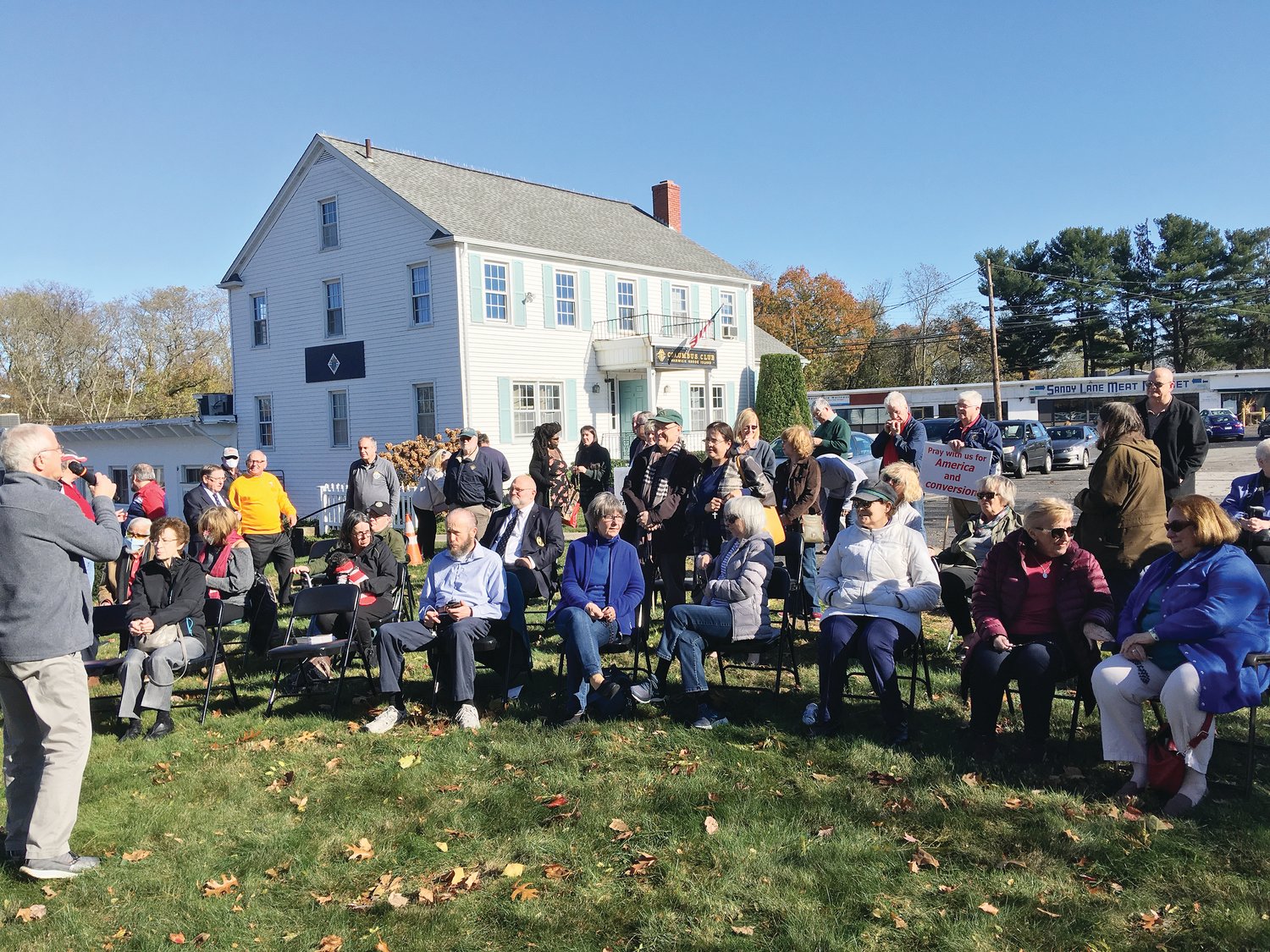 The Rhode Island Legion of Mary and the Rhode Island Knights of Columbus held a Public Square Rosary on the front lawn of the Knights of Columbus hall in Warwick on Saturday, Nov. 13. Members of the Legion, the Knights and anyone who wanted to pray with the group attended the rosary on the beautiful sunny Saturday. The rosary was led by Edward Gallagher from the Legion and David Quinn from the Knights.