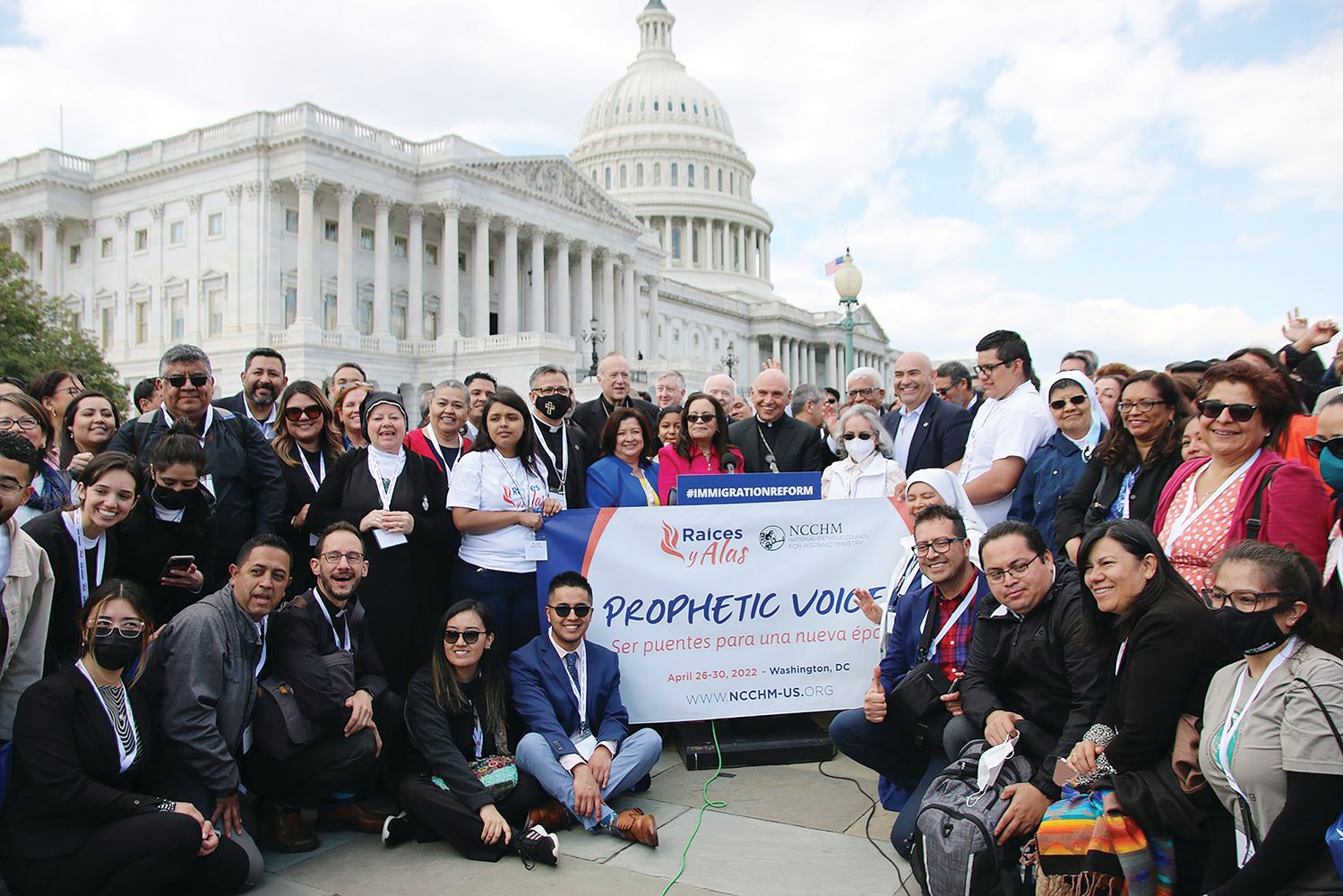 Participants of the Raices y Alas gathering are seen near the U.S. Capitol in Washington April 27, 2022. (CNS photo/Martin Soros via USCCB)