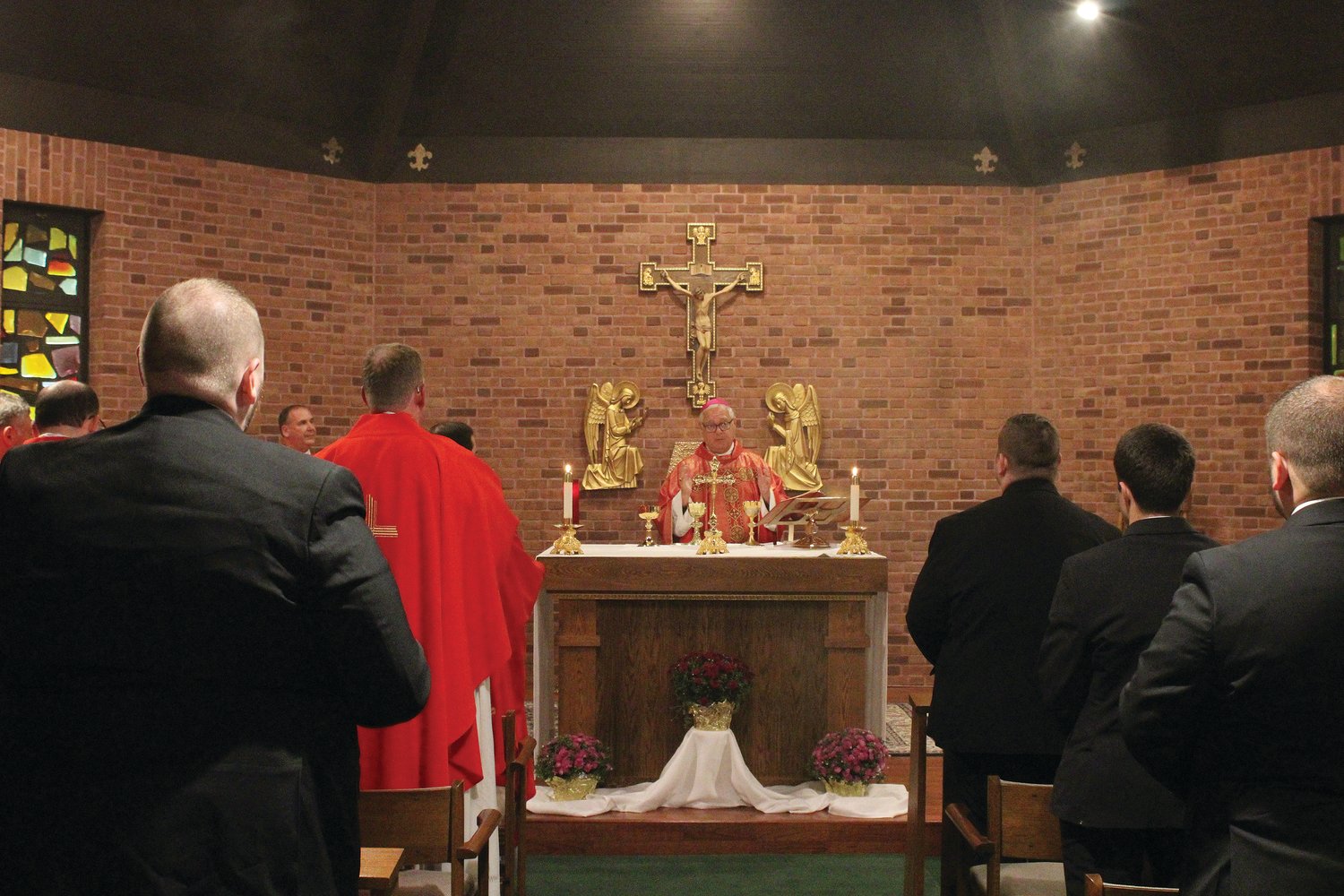 Bishop Thomas J. Tobin served as principal celebrant during the opening Mass at Our Lady of Providence Seminary, welcoming the seminarians beginning the new academic year, as well as priests from both the Diocese of Providence and other dioceses whose seminarians are in their priestly formation at OLP.