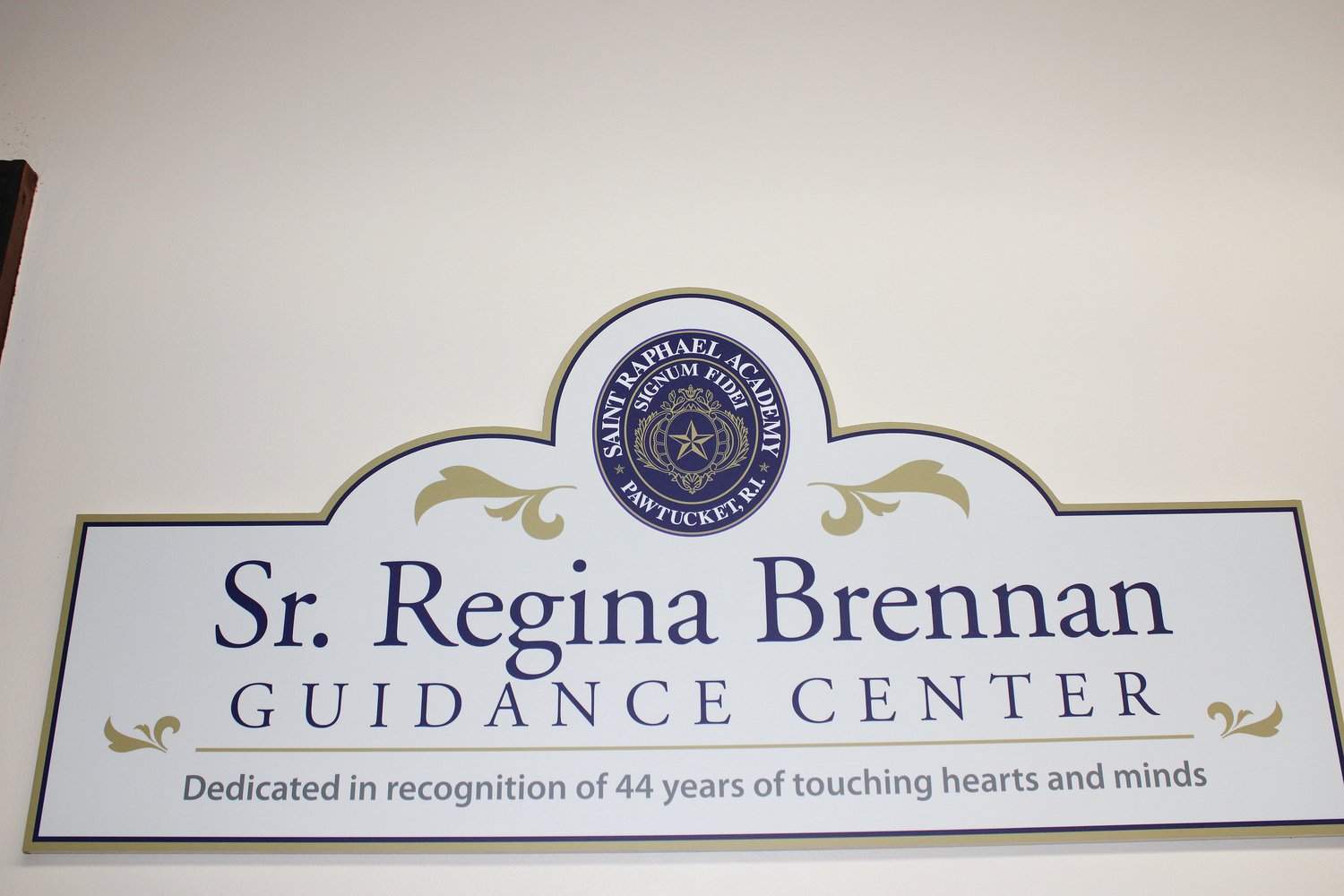 Sister Regina Brennan was honored on September 16 for her 44 years of touching minds and hearts at St. Raphael Academy. The guidance office is now known as the Sister Regina Brennan Guidance Center.