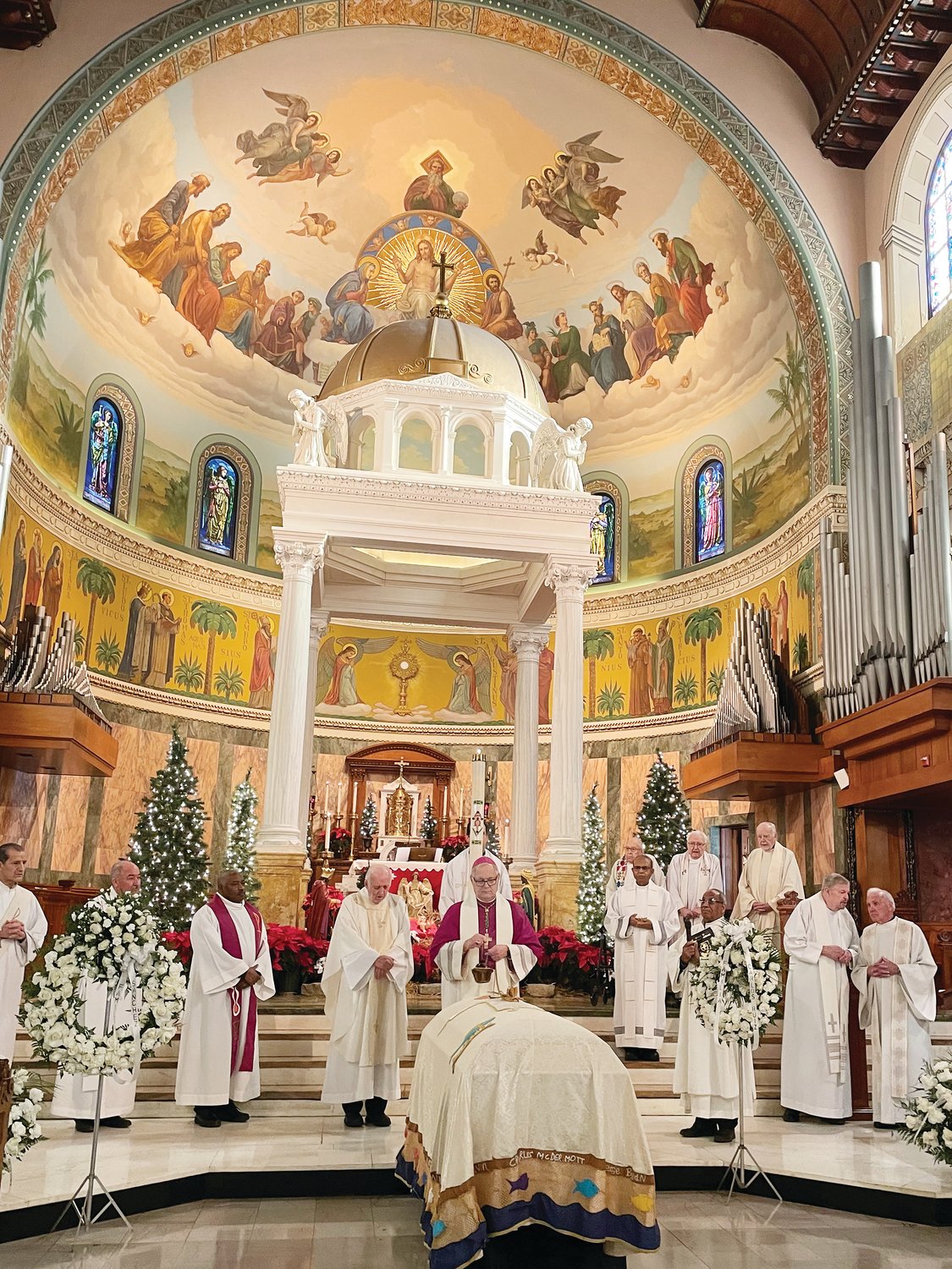 Bishop Thomas J. Tobin was in attendance and offered the Final Commendation at Father Raymond Tetrault's Mass of Christian Burial, which was celebrated Jan. 7 by Father Robert Beirne, who also served as homilist.