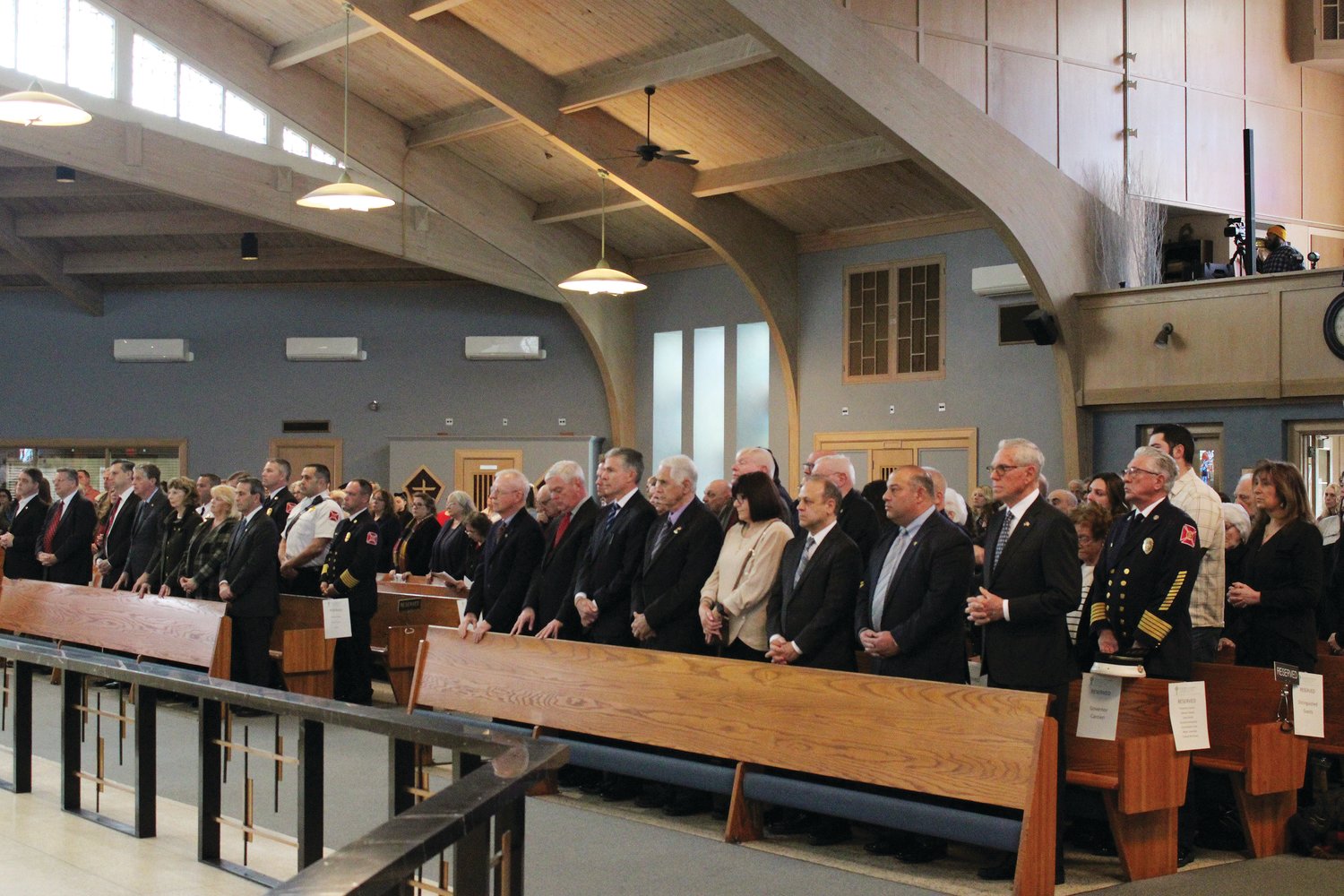 Many state and local officials, including first responders, survivors and loved ones of those who lost their lives in the 2023 Station Nightclub Fire attend a Memorial Mass at St. Kevin Church, Warwick marking the 20th anniversary of the tragic event.